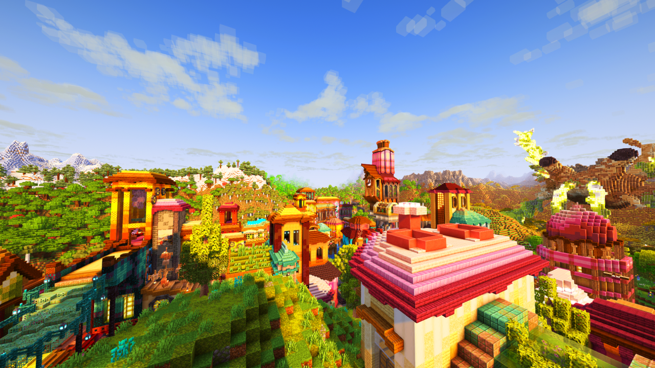 Aurora's Shaders gameplay Minecraft shader pack for Minecraft 1.20